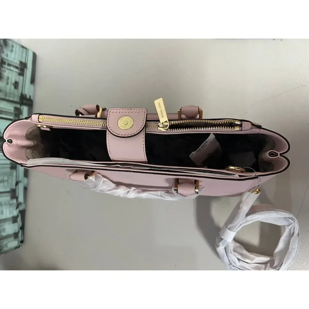 Michael Kors Kellen Pink Saffiano Leather Satchel 35H7GSOT2L Crossbody Bag